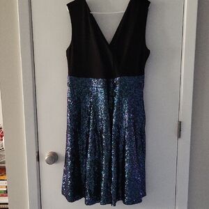 Torrid Black and Blue Sequin Party Dress